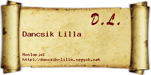 Dancsik Lilla névjegykártya